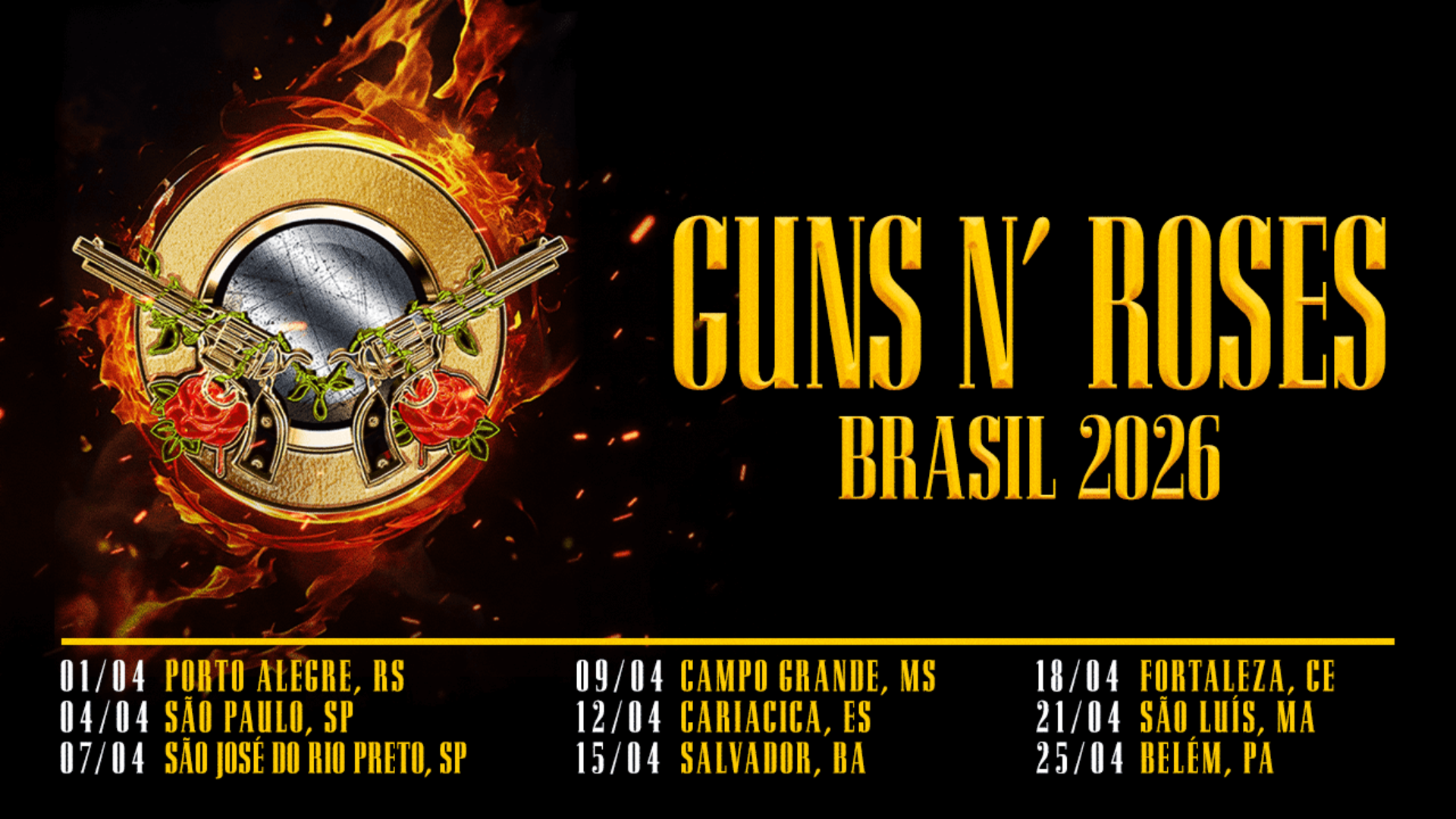 GUNS N’ ROSES EN BRASIL Jockey Club – Porto Alegre, Brasil | 01 de abril 2026